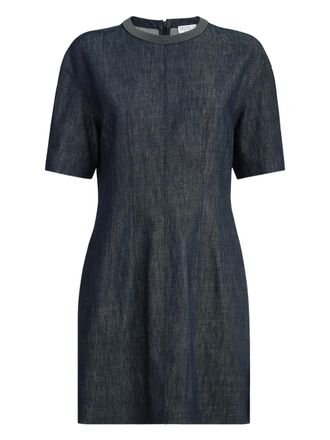 Brunello Cucinelli denim-effect mini dress - Blauw