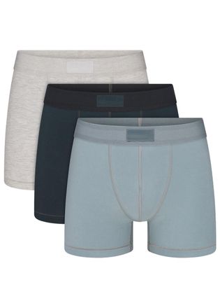 SKIMS Cotton-blend 3 Boxer Briefs - set of Three - Blue - Xxl