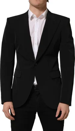 Dolce & Gabbana Black Single Breasted One Button Coat Mens Blazer (Pre-Owned)