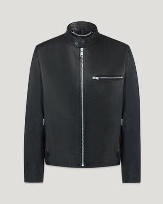 Belstaff Track Racer Mens Lamb Leather Black Size 2XL