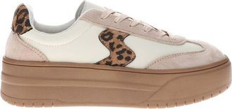 Corkys Footwear Womens Pop Off Leopard Lace Up Sneakers In Ivory
