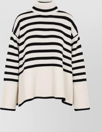 Toteme striped roll neck jumper