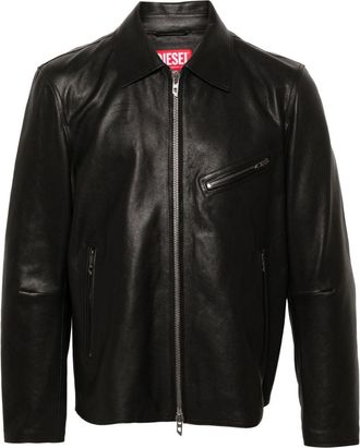 Diesel L-Korn leather jacket - men - Lambskin - 46 - Black