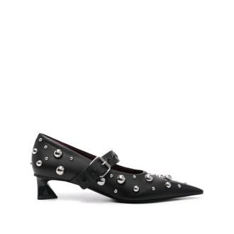 Stella McCartney Stella McCartney, Pumps, female, Black, Size: 7 1/2 US Elsa Studded Kitten Heel Pumps