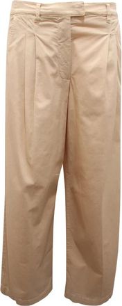 Pinko Cavallery Stretch Broeken - Dames - Wijde Broeken - Beige - M - Broeken