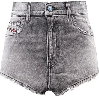 Diesel Korte Broeken, Dames, Grijs, W25, Katoen, Distressed Short