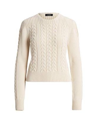 Ralph Lauren CABLE-KNIT PUFF-SLEEVE SWEATER