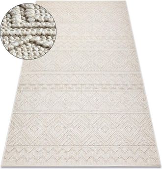 RugsX Rugsx - Carpet jersey 19234 cream - Rhombuses, structural, loop boho beige 80x150 cm