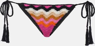 Anna Kosturova Slip bikini in cotone a righe