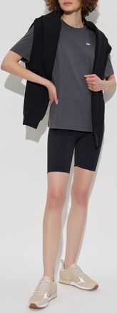 Emporio Armani Training Shorts With Printed Logo, Womens, Black