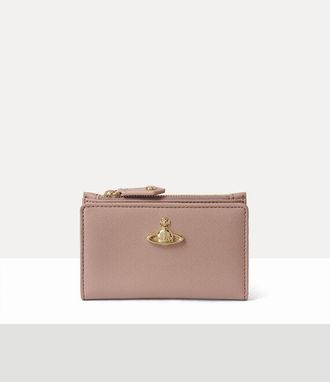 Vivienne Westwood Slim Flap Card Holder Saffiano Leather Plain Barley-3d-orb One Size Women