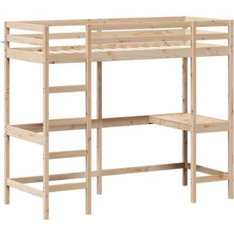 vidaXL Vidaxl - Loft Bed without Mattress 75x190 cm Small Single Solid Wood Pine