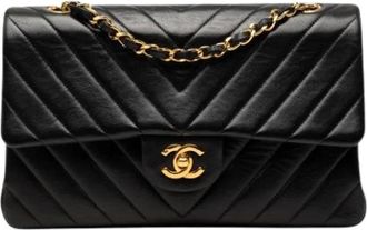 Chanel Pre-owned Classic Flap Schoudertas - Dames - Vintage Schoudertas - Zwart - ONE Size - Leer - Vintage