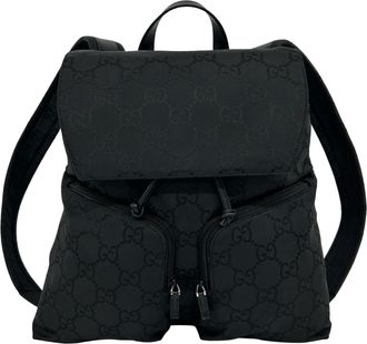 Gucci Black Nylon Leather Backpack (Pre-Owned)