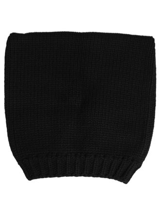 Dolce & Gabbana HAT10100 Cashmere Knitted Ribbed Cuff Beanie - Black