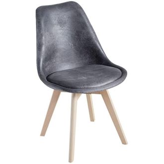 Regalos Miguel Sillas Comedor - Silla Synk Vintage - Gris Oscuro