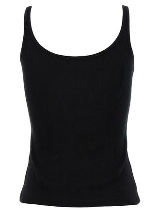Off-white Logo-Embroidered Ribbed Cotton Tank Top - Black