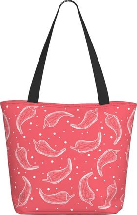 AOOEDM Chilli-Peppers Pattern Ladies Shopping Bag 13x11x7in.The Perfect ValentineS Day Gift.It Is The Best ValentineS Day Gift For Mom, Daughter, Wife,Etc