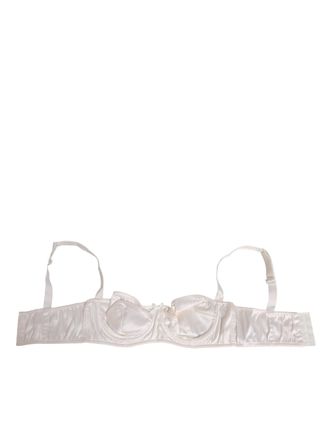 Dolce & Gabbana White Silk Satin Balconnet Lingerie Bra Womens Underwear