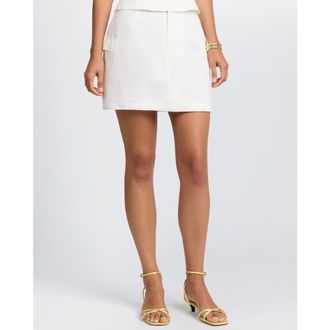Onia Linen Utility Mini Skirt in White at Nordstrom, Size 00