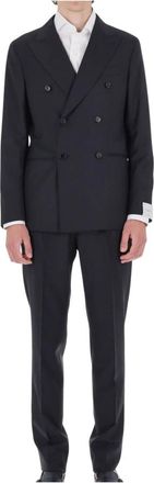 Caruso Kostuums, Heren, Blauw, XL, Wol, Miura Double-Breasted Suit