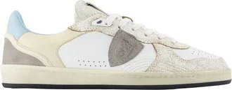 Philippe Model Mens Pgal Low Sneakers - Philippe Model Leather White Calfskin Shoes