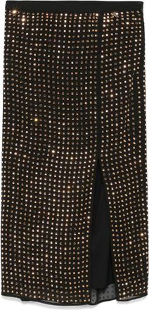 Patrizia Pepe Gonna midi con strass - Marrone