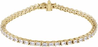 Diamond2Deal 14k Gold 5 CTW Lab-Grown Diamond Line Bracelet 7
