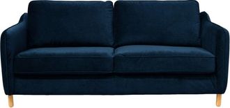 DRAWER Sofá cama express de 3 plazas en terciopelo - Noche azul
