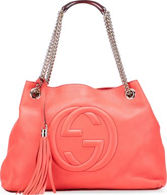 Gucci Pre-owned Womens Soho Tote Embossed Logo - Light Pink Leather - One Size