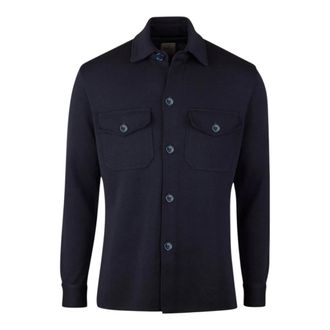 Stenstr&ouml;ms Casual Shirts, male, Blue, Size: XL Milano Overshirt Merino