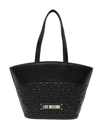 Love Moschino quilted embossed-logo tote bag - women - Polyurethane - OS - Black