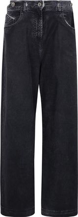 The Attico Blauw Marine Gecoat Canvas Lange Broek - Dames - Regular Fit Jeans - Blauw - W28 - Denim - Jeans