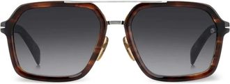 David Beckham Occhiali da sole con montatura stile pilota tartarugata - Marrone
