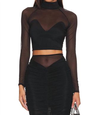 Fleur du Mal Mesh Top In Black