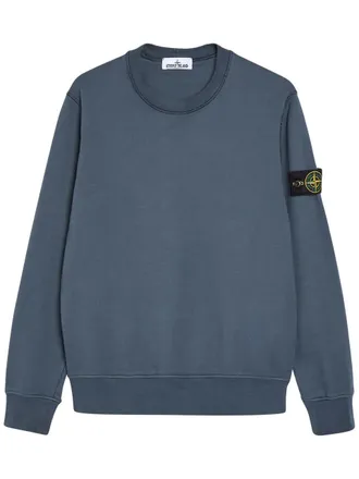Stone Island Logo Cotton Sweatshirt - Blue Dark - XL