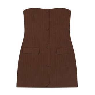 Jean Paul Gaultier Miniabito Sartoriale A Righe - Dresses - Mujer - Marr&oacute;n - XS
