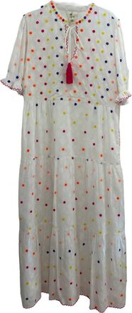 Nimo With Love Womens Flaming Katy Maxi Dress In White Jacquard W Flowers