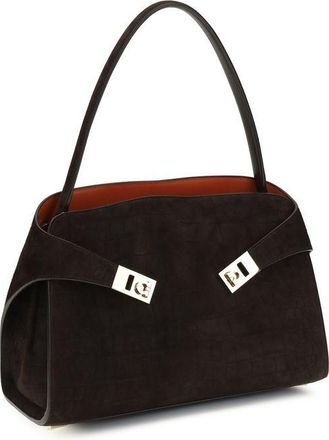 Ferragamo Womens Brown Calf Leather Bos Taurus Shoulder Bag