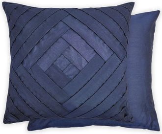TJ Hughes Serenity - Pleated Cushion Cover in Navy - TJ Hughes