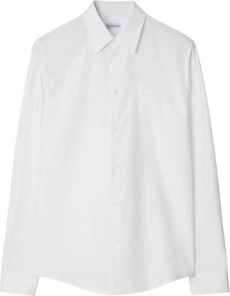 Burberry Equestrian Knight Logo Embroidered Cotton Shirt, Size X-Small