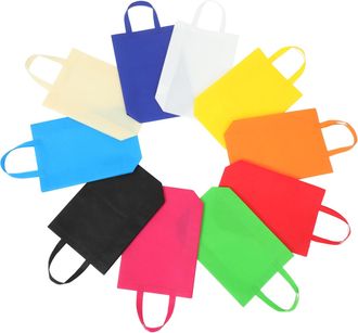 Cabilock 30pcs Reusable Non-woven Shopping Bags with Handles Lightweight Strong Tote Bags for Groceries Takeout Packaging Multipurpose Storage Fits Shopping Ca