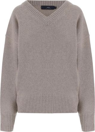 arch4 Cashmere V-Neck Sweater with Ribbed Detailing