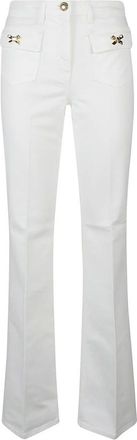 Elisabetta Franchi Flare Jeans, female, White, W30, Classic Denim Jeans