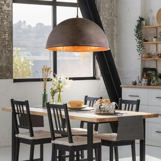 Globo Lighting Lampada A Sospensione A Led Per Tavolo Da Pranzo Lampada A Sospensione Oro Industriale Retr&ograve; Cucina Vintage, Metallo Color Ruggine, 7w 806lm Bianco Ca