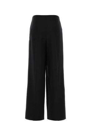 Fendi Womens Black Wool Blend Wide-Leg Pant Exterior: Mohair Pantaloni