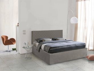 Talamo Italia Cama Matrimonial Clementina, Juego De Cabecero En Ecopiel Con Base Ortop&eacute;dica Y Cenefa, 100% Made In Italy, Adecuado Para Colch&oacute;n De 160x190 Cm, T&oacute;rto