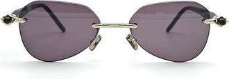 Kuboraum Ovale Randloze Zonnebril in Licht Goud/Zwart - Dames - Zonnebrillen - Zwart - ONE Size - Accessoires