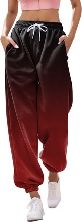 Generic Color Changing Baggy Cinch Bottom Sweatpants Womens Joggers Sweatpants with Pockets Sport Cozy High Waisted Lounge Pants Relaxed Fit Casual Active Dra