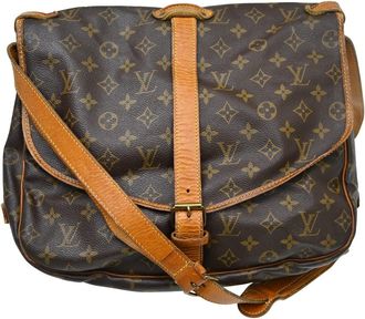 Louis Vuitton Saumur Monogram Canvas Brown Canvas Handbag (Pre-Owned)
